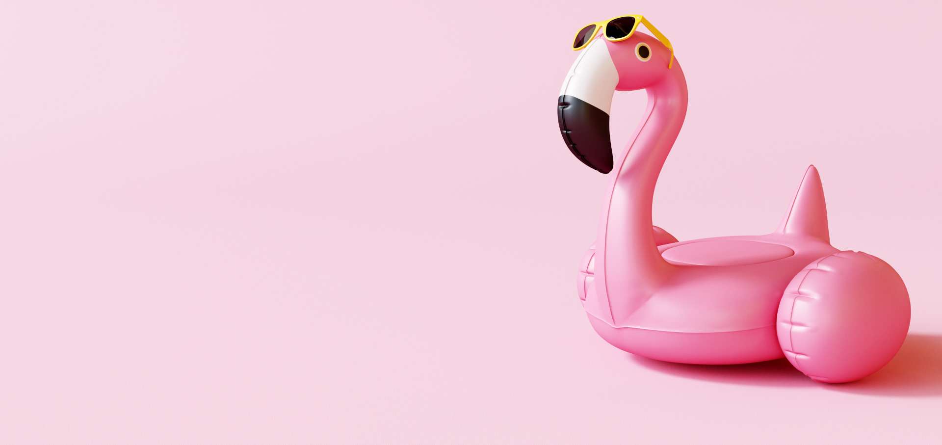Flamingo float with sunglasses